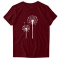 thumbnail image 4 of B91xZ T-Shirt Basique Femme T Shirts Tops Manches Courtes Col Rond Imprimé, Vin S, 4 of 4