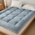 thumbnail image 6 of HGmart 76 in. x 80 in. Mattress Topper Microfiber Polyester Bed Protector Cover, Blue Cushion grid, King Size, 6 of 6