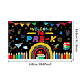 thumbnail image 3 of Colorful Welcome to Pre K Banner with Pencils Rainbows Stars and Books Backdrop Party Decorations for Preschool Openings Classroom Decorations School Events Photography Props, 3 of 7