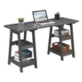 thumbnail image 3 of Convenience Concepts Designs2Go 29.25" Double Trestle Desk with Shelves, Charcoal Gray, All Ages, 3 of 4