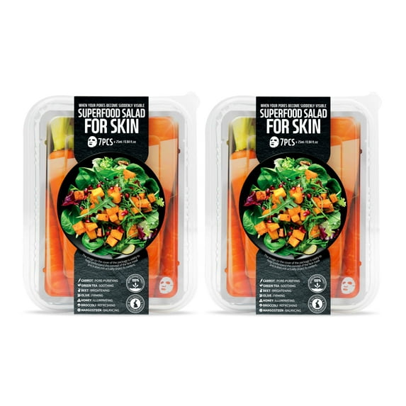 FARMSKIN Superfood Salad For Skin Beauty Facial Sheet Mas[ Carrot Salad 2 Set (Pack of 14)