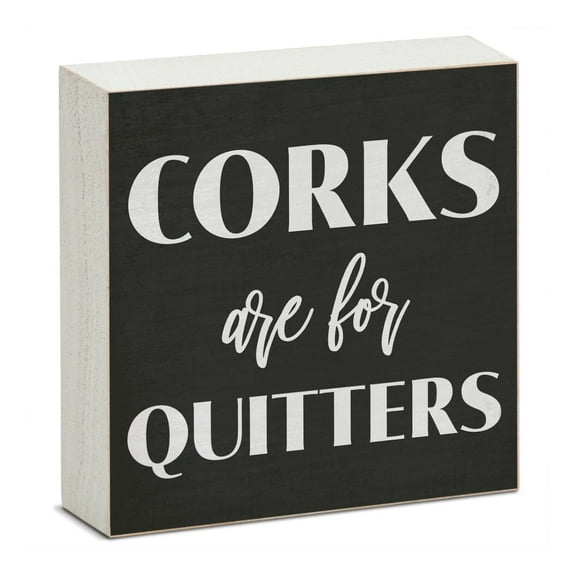 CounterArt "Corks" Humorous Freestanding Wood Block Sign