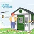 thumbnail image 4 of Outsunny Playhouse for Kids Outdoor, Wooden Playhouse with Doors, Windows, Planter Pots and Boxes for Toddlers 3-8 Years, Backyard, Indoor, White, 4 of 9
