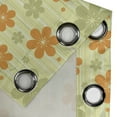 thumbnail image 3 of Ambesonne Floral Grommet Curtain Single Panel, Retro Graphic Flowers, 50"x60", Pale Green Orange, 3 of 5