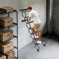 thumbnail image 5 of 7 Steps Wall Mounted Folding Ladder, Telescoping Step Ladders, Retractable Folding Stair for Factory Buildings, Villas, Attics, Garages, Rooftops, Basements, and More (15.74*76.77in), 5 of 10