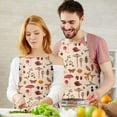 thumbnail image 3 of Red Mushroom Insect Light Pattern Apron-Garden Aprons for Women with Pockets-Cotton Linen Waterproof Kitchen Cooking Gardening Aprons Adjustable for Kitchen,Cooking,BBQ and Salon 33x27 Inch, 3 of 7