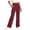 E082-Watermelon Red, variant on hengsof Girls Side Slit Workout Pants with Pockets, Stretchy Elastic Waist Athletic Lounge Trousers, Yoga Practice Bottoms Size 6-15 Years