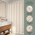 thumbnail image 2 of REGALWOVEN 3D Geometric Texture Shower Curtain Sets with Tassels for Bathroom Decor Beige 72"W x 72"L, 2 of 7