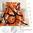 thumbnail image 5 of Orange Geometric Blanket Soft Cozy Warm Twin Blanket for Bed, Plush Fuzzy Flannel Fleece Blankets for Sofa, Black White Striped Abstract Lines Art Throw Blankets for Couch, Gifts for Men, 60"x80", 5 of 9