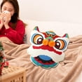 thumbnail image 3 of Tongina Chinese New Year Pillow Home Decoration Lion Lunar Asian Lucky Traditional Vintage Waist Cushion Holiday Throw 48x45cm blue, 3 of 10