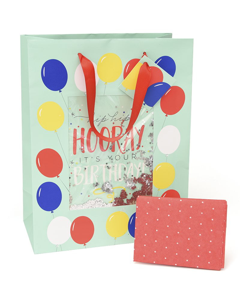 Hip Hip Hooray Paper Gift Bag Tag Handle Medium Girls Kids Birthday Party Toys 