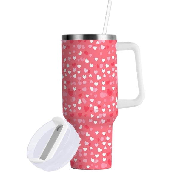 30oz Valentine''s Day Heart Stainless Steel Vacuum Insulated Tumbler Superior Drinking Cup with Lid and Straw,Insulated Cup for Water, Iced Tea or Coffee Smoothie 21342863
