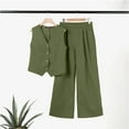 thumbnail image 6 of EINCcm Womens 2 Piece Outfits Set Summer Fashion Button V Neck Crop Vest Blazer and Wide Leg Pants Suit Matching Sets, 6 of 8
