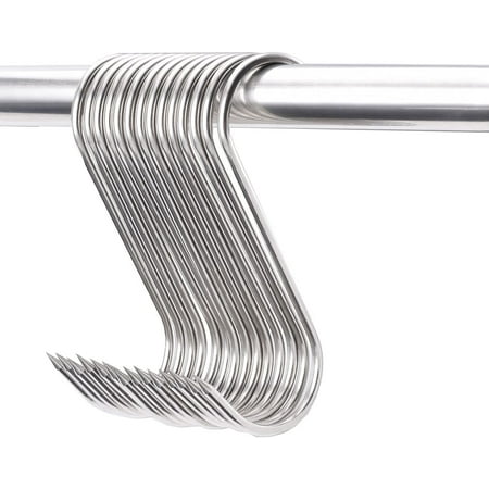 20 Pcs 5 inch Meat Hooks S-Hook, 4mm Stainless Steel Meat Hook for Butcher,Processing,Hanging,Smoking,Drying BBQ Grill Cooking by HONSHEN