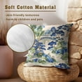 thumbnail image 5 of Navy Blue and Green Pillowcase Set of 2 Chinoiserie Blue Decor Throw Pillows Square 16x16 Inch Green Trees House Bridge Farmhouse Pillow Cushion Covers for Home Living Room Bed Sofa Outdoor Couch, 5 of 8