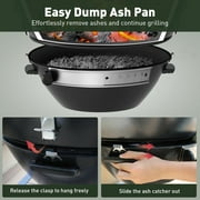 Brand Man 22 Kamado Charcoal Smoker Grill with Rolling Cart, Warming Rack, Pizza Stone & Vegetable Basket for Outdoor BBQ