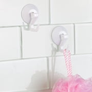 InterDesign 17601 Suction Cup Hook, White, Set of 2