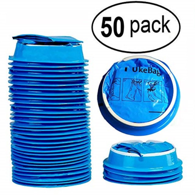 50 Pack Emesis Bag, Disposable Vomit Bags, Aircraft & Car Sickness Bag