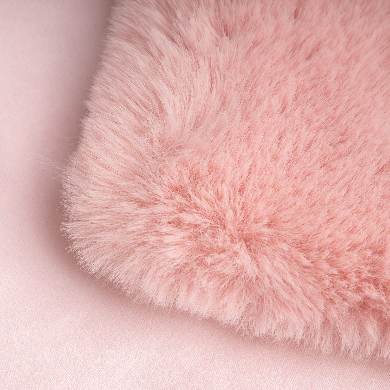 Phantoscope Deluxe Soft Faux Rabbit Fur Collection Round Decorative Home Decor Modern Area Rug, Pink
