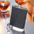 thumbnail image 2 of iMucci Stainless Steel Colorful Glitter Hip Flask for Liquor with Funnel - Stores 8 Ounces/240ml, Black, 5.3in Height, 2 of 5