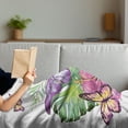 thumbnail image 3 of Plant Watercolor Soft Flannel Fleece Throw Blanket, Colorful Spring Time Arrangement of Tropical Flowers and Butterflies, Cozy Plush for Indoor and Outdoor Use, 70" x 90", Multicolor, by Ambesonne, 3 of 5