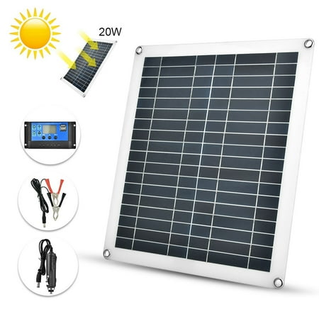 

Solar Panel 20W High Conversion Efficiency Solar Panel Solar Controller For Security Cameras For Laptops For Automobiles For Car Batteries