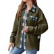thumbnail image 5 of Camisa con botones para mujer chaqueta de punto a cuadros con retazos cómoda camisa para otoño e invierno, 5 of 6