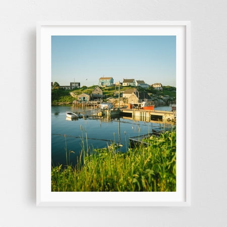 Spring at Peggys Cove - Peggys Cove Nova Scotia Canada Photography White Framed Wall Art Print 16 x 20 inches