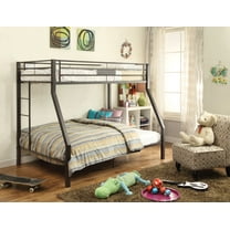 HomeRoots 285617 Limbra Twin & Full Bunk Bed Brown