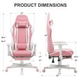 thumbnail image 2 of GTRACING Gaming Chair with Footrest Ergonomic Reclining Office Chair Swivel Rocker, Pink, 2 of 6