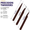 thumbnail image 2 of SIVOTE Pinces à Cils pour Extensions de Cils pour Volume, Isolation & Cils Classiques, Lot de 3, Chocolat, 2 of 6