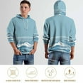 thumbnail image 5 of Ocean Wave Blue Regular Fit Hoodie, Sporty Pullover Hooded Sweatshirt for Men Women 2XL, 5 of 6