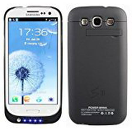 Samsung Galaxy S3 i9300 External (3200 mAh) Battery Power Pack Case (With Media Kick Stand) (Black) + Free Screen Protector by