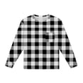 thumbnail image 5 of Lmnyox Sweatshirts for Kids Classic Plaid Crew Neck Long Sleeve Pullover Fashion Sports Tops with Pocket, 5 of 7