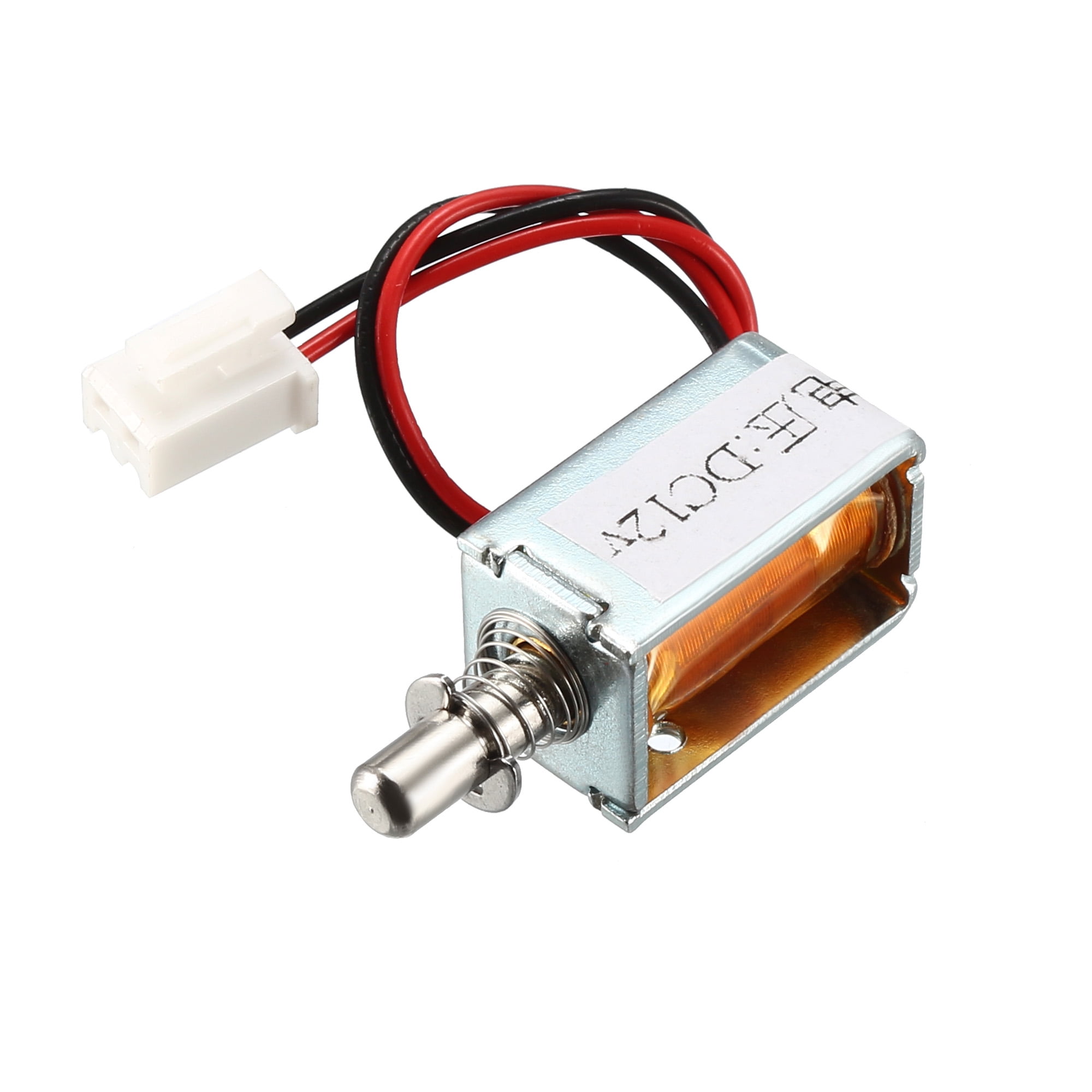 DC 12V 1A Push Pull Type Solenoid Electromagnet, Open Frame, Linear Motion, 3mm/30g 0mm/100g