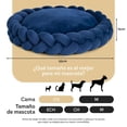 thumbnail image 3 of Cama Redonda ESQUIMAL Azul Marino Cojín Antiestrés Trenzado Lavable para Perro y Gato, 3 of 6