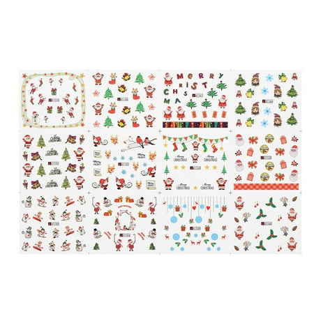 Christmas Nails Art Design 1 pc/12 sets Nail Manicure Decals Christmas Stickers Set Nail Art DIY Tools ()