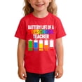 thumbnail image 4 of Boys Red Funny Kids T-Shirt, Preschool Teacher Battery Life Graphic Tee, Cotton Shirt for Teacher Appreciation & Back to School, Kids to Youth Sizes,Size 4 T, 4 of 7