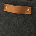 thumbnail image 6 of Mainstays Medium Gray Felt Decorative Storage Basket with Faux Leather Handles, 15in x 11in x 7.9in, 6 of 6