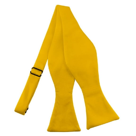 NYFASHION101 Men's Solid Color Adjustable Self-Tie Bow Tie, Golden Yellow