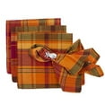 thumbnail image 3 of Fennco Styles Harvest Plaid 2 Layers Reversible Design Terracotta Cotton Coasters 6-inch Square, Set of 4 - Autumn Plaid Cocktail Napkins for Home Decor, Thanksgiving, Banquet and Special Occasion, 3 of 4