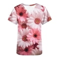 thumbnail image 4 of EGNMCR Scrub for Women Fashion Casual Flower Printing Short Sleeve V Neck Pocket Nurse Uniform Workwear Blouse Tops Spring Summer Sale, 4 of 4