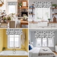 thumbnail image 5 of Rod Pocket Window Valances Vintage Farm Black Flower Pattern Short Kitchen Curtains Pastoral Floral on White Window Treatment Drapes for Bedroom Bathroom Living Room 54x18In,1 Panel, 5 of 9