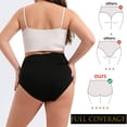 thumbnail image 5 of Sunm Boutique Plus Size Women’s Cotton High Waisted Underwear, 5-Pack Full Coverage Briefs, Tummy Control Breathable Panties, 5 of 7