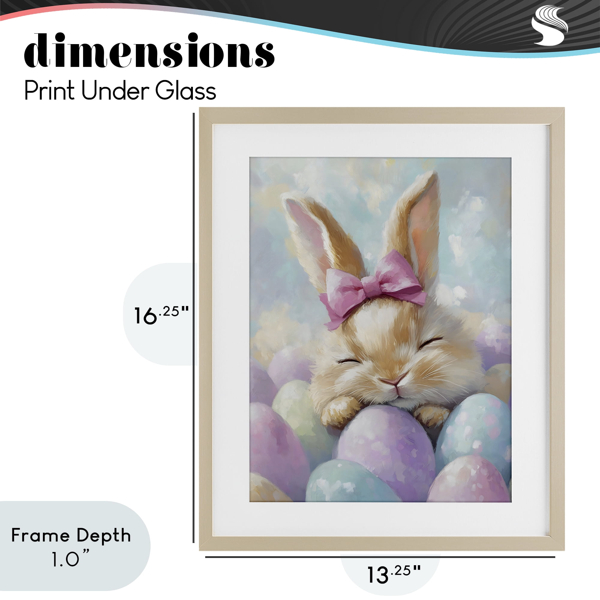 Stupell Industries Sleeping Easter Bunny with Eggs Birch Framed Print Under Glass, design by The Prints Vibe