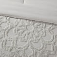 thumbnail image 4 of 3-Piece Tufted Cotton Chenille Medallion Comforter Set Grey Full/Queen, 4 of 6