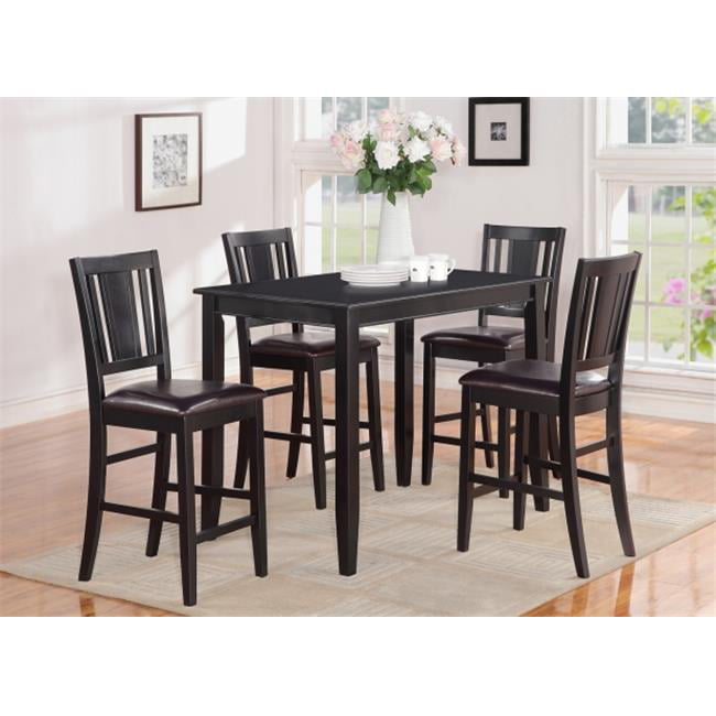Set of 2 Buckland kitchen counter height chairs with faux leather seat in black 