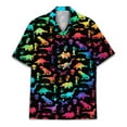 thumbnail image 2 of Funny Rainbow Dinosaur Alien Hawaiian Shirt For Men Aliens Tie Dye Mens Hawaiian Shirts Short Sleeve Button Down Shirt Men, 2 of 7