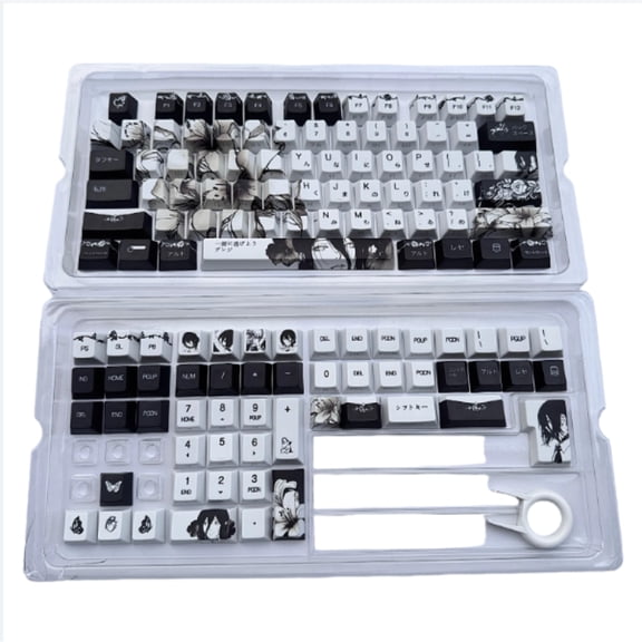 Reze Theme Side Print Keycap Set, OEM Profile 129 Keys PBT for Wooting 60HE & Mad68
