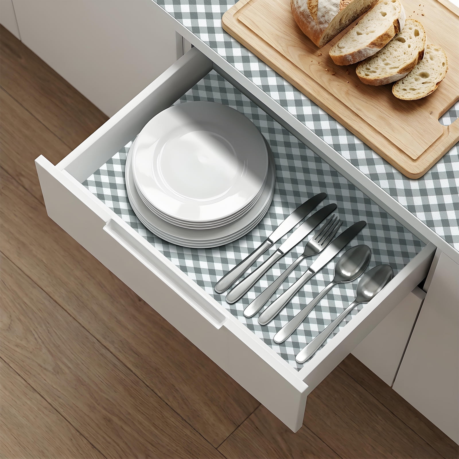 RAY STAR 12x120 Inch Shelf Liner Non Slip, Non Adhesive Drawer Liner, Waterproof Shelf Liners for Kitchen Cabinets